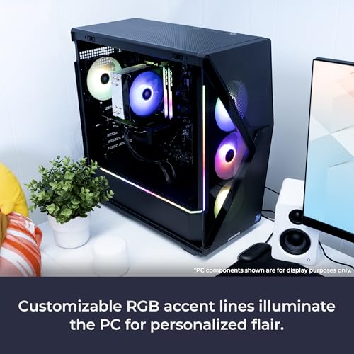 iBUYPOWER Slate MESH Gaming PC Desktop Computer Intel Core i7 14700F CPU, NVIDIA GeForce RTX 5070 12GB GPU, 32GB DDR5 RGB 5200MHz RAM, 1TB NVMe SSD