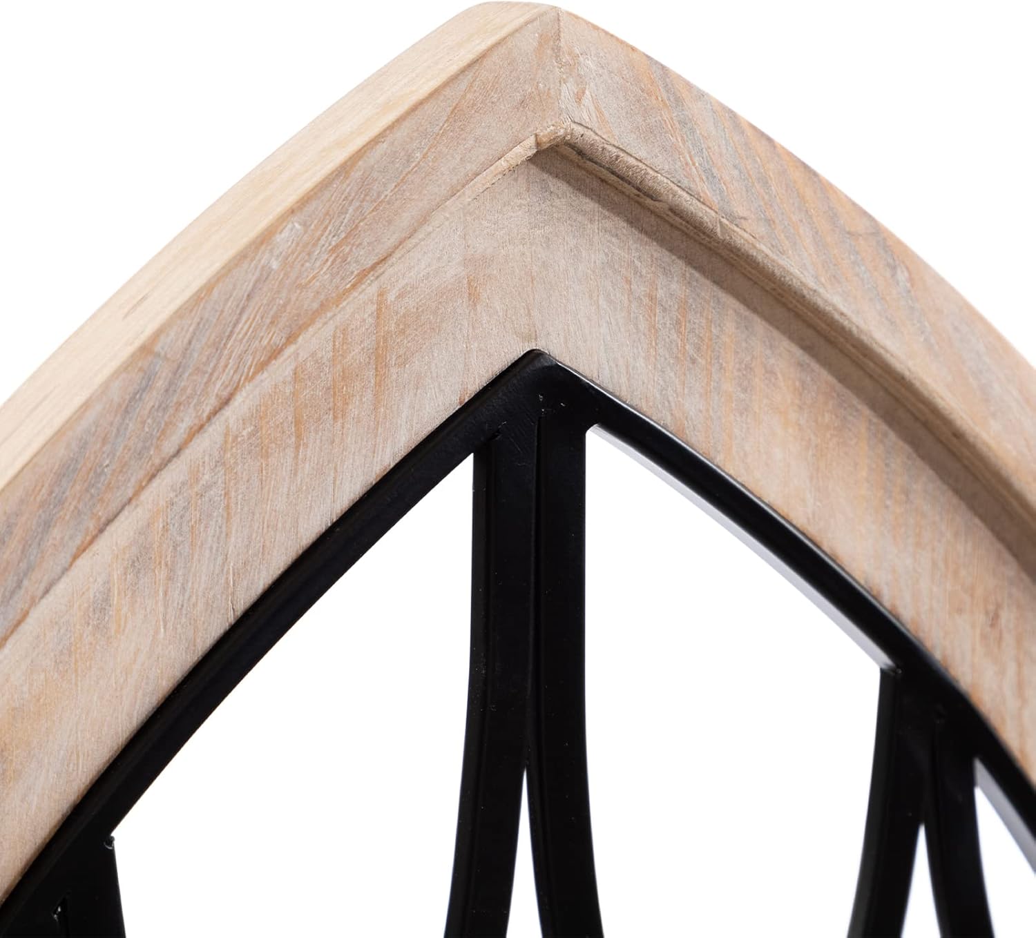 ALIMORDEN Gothic Style Arched Wood and Metal Rustic Window Pane Decorative Cathedral Window Frame
