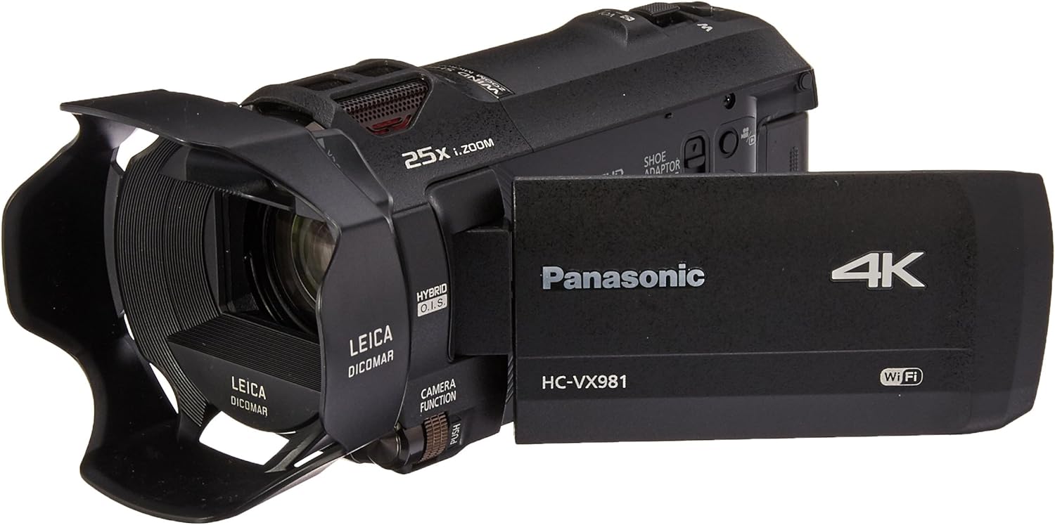 Panasonic 4K Ultra HD Video Camera Camcorder HC-VX981K, 20X Optical Zoom, 1/2.3-Inch BSI Sensor, HDR Capture