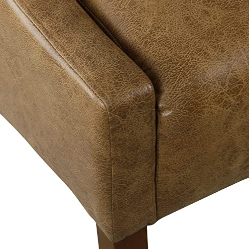 HomePop Velvet Swoop Arm Accent Chair, Suri Blue