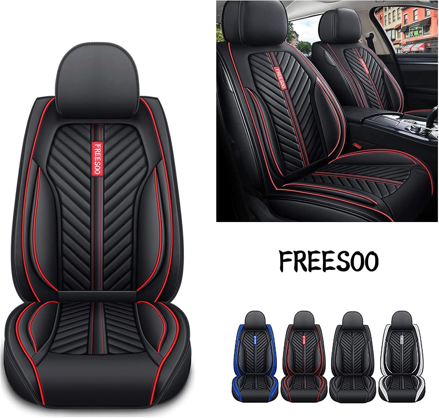 FREESOO Car Seat Covers Leather