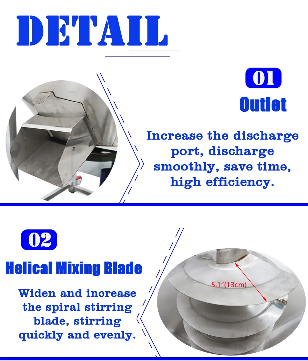 Techtongda 440Lbs Feed Mixer Granular Plastic Mixer Blender Mixing Machine Stainless Steel 220V