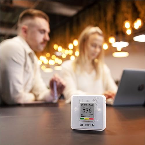 SAF Aranet4 Home: Wireless Indoor Air Quality Monitor for Office or School (CO2, Temperature, Humidity and More) Portable, Battery Powered