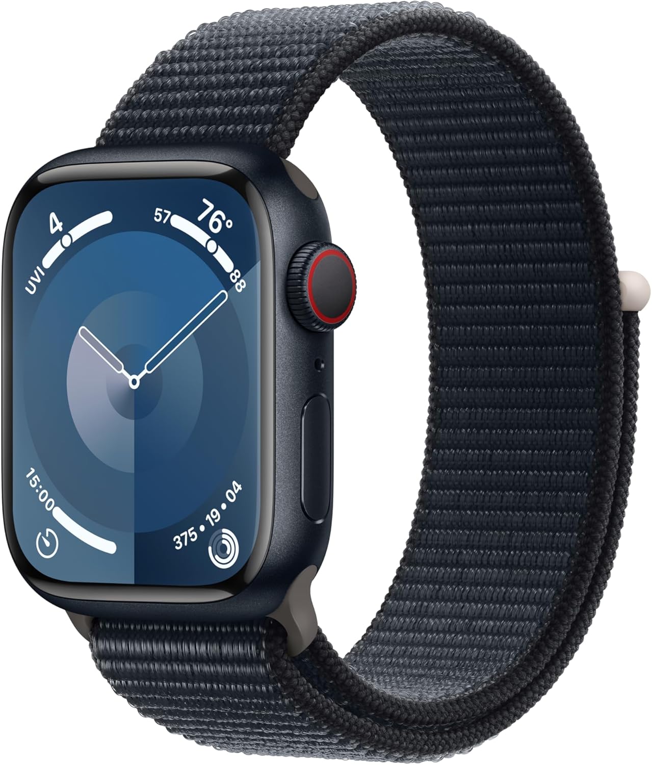 Apple Watch Series 9 [GPS + Cellular 41mm] Smartwatch with Midnight Aluminum Case with Midnight Sport Loop. Fitness Tracker, Blood Oxygen & ECG Apps
