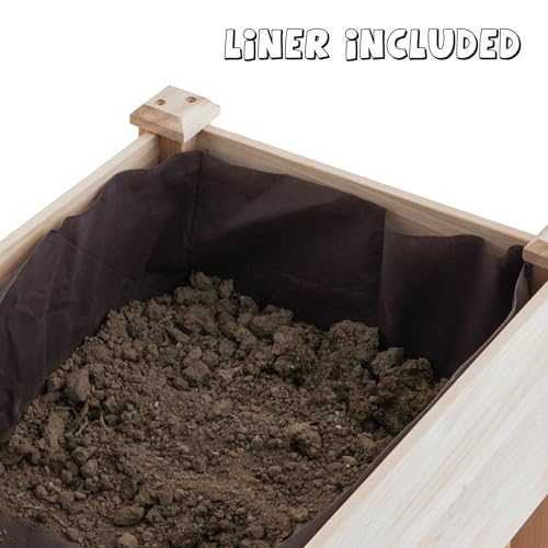 GHWIE Raised Garden Bed with Shelf,Elevated Wooden Planter Box with Legs,Garden Planter for Backyard, Patio, Balcony