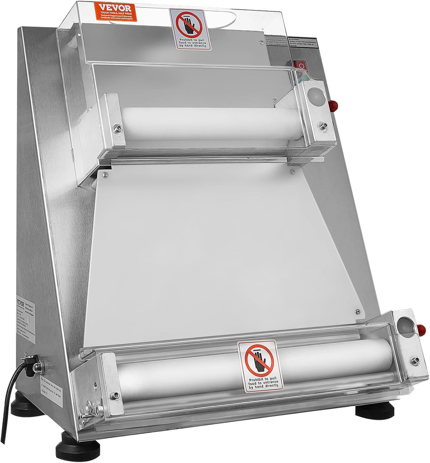 VEVOR Pizza Dough Roller Sheeter, 3-15 Inch Automatic Commercial Pizza Press, 390W Electric 260 Per Hour Dough Roller