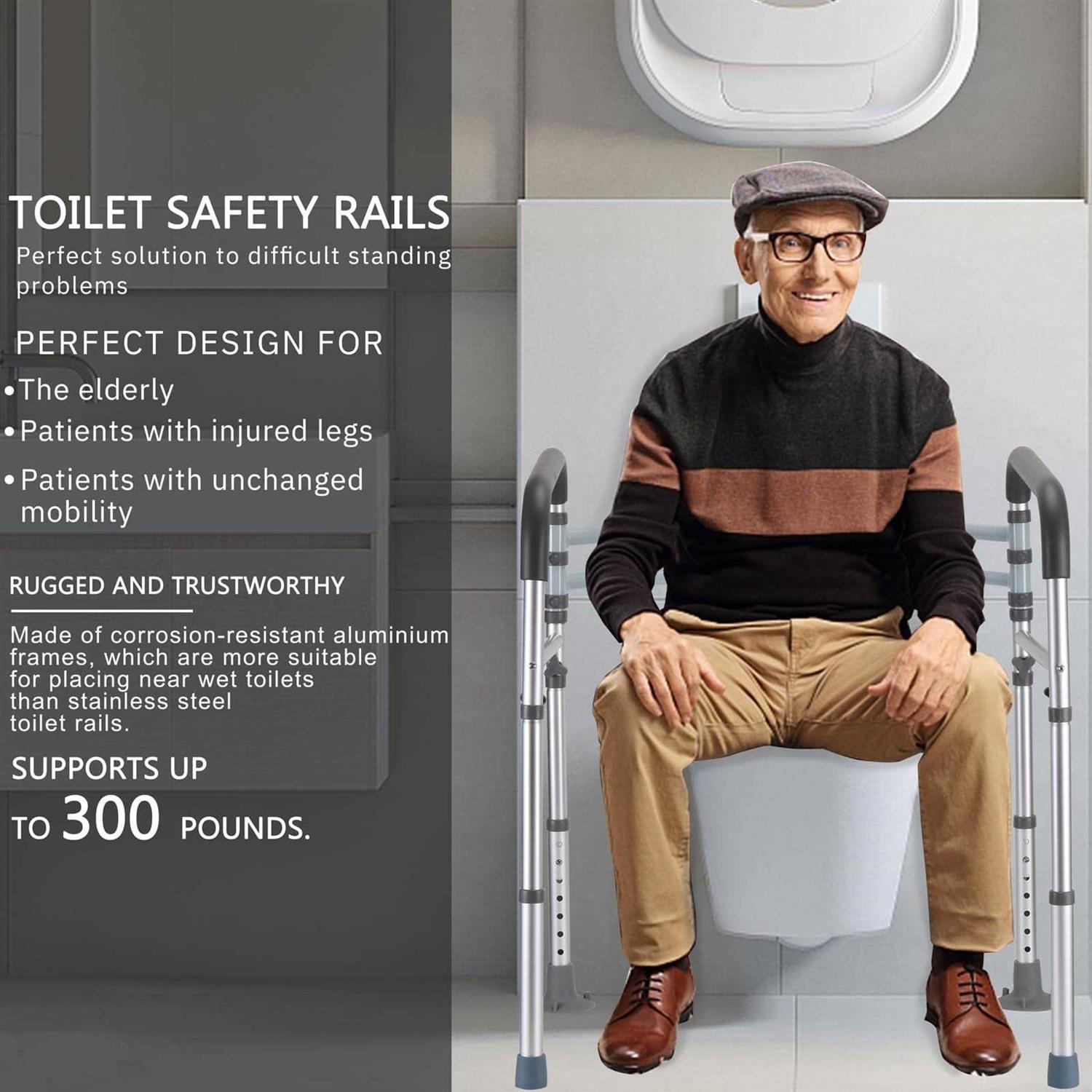 lianjindun FSA/HSA Eligible Toilet Safety Rails Adjustable Toilet Safety Frame for Elderly