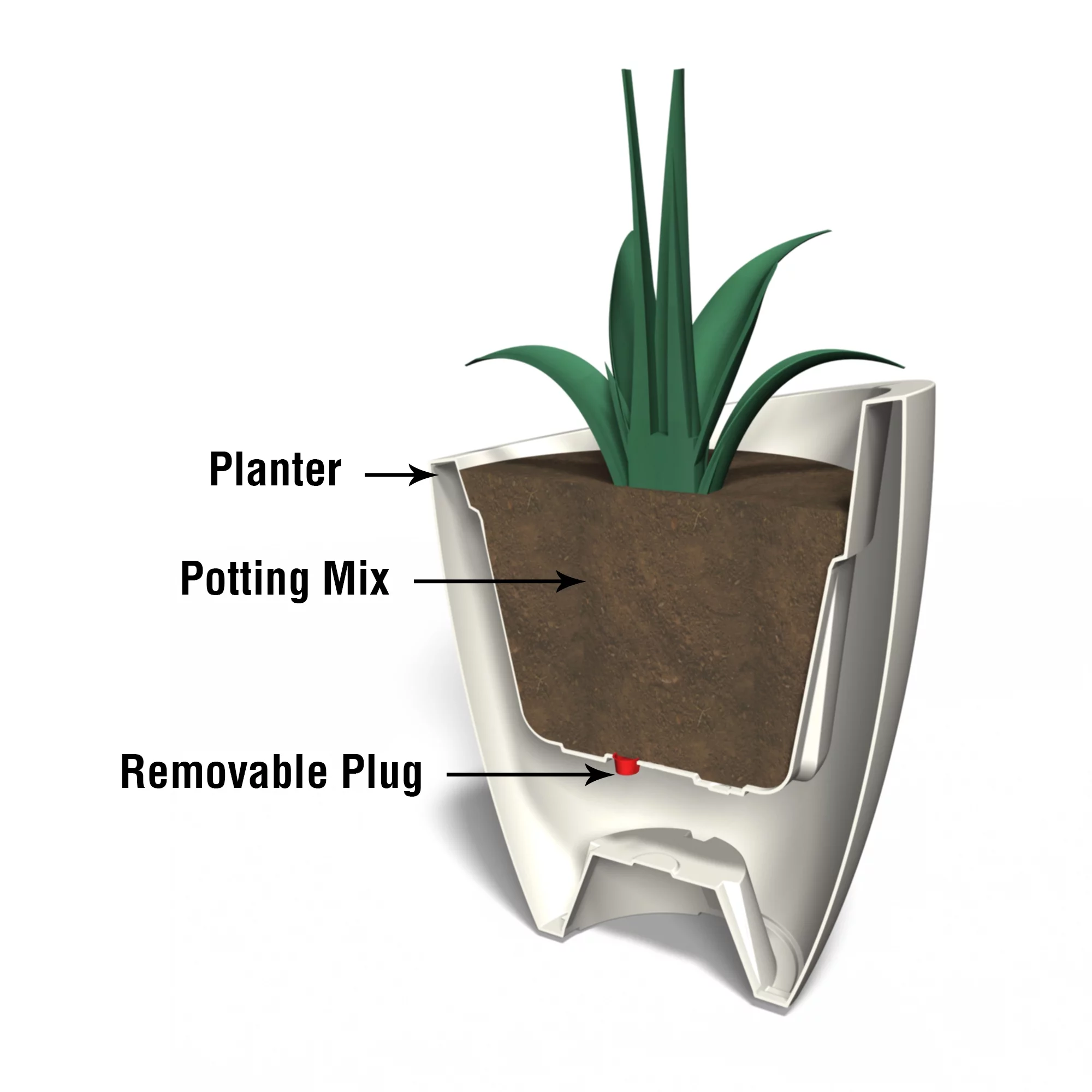 Modesto 30" Round Planter- Graphite Grey
