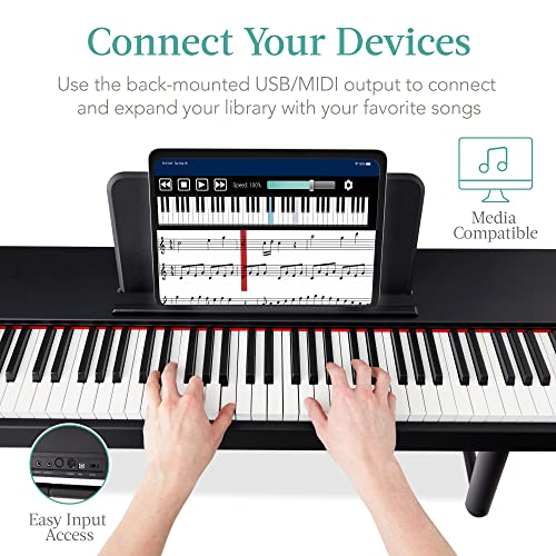 Best Choice Products 88-Key Weighted Full Size Digital Piano, Electronic Keyboard Set for All Experience Levels w/U-Stand, 3 Sustain Pedal Unit