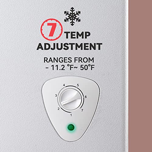 Chest Freezer Small Deep Freezers WANAI 3.5 Cubic Feet Mini Freezer White Free-Standing Top Door Freezer Removable Storage Basket Compact 7