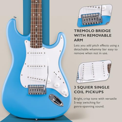 Fender Squier Stratocaster - Torino Red Bundle with Amplifier, Gig Bag, Strap, Instrument Cable, Picks, and Austin Bazaar Instructional DVD