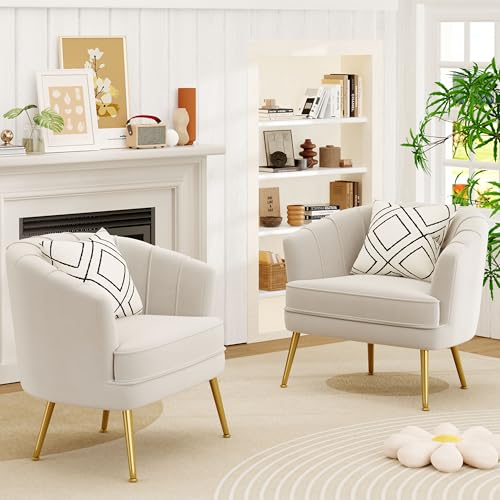 Andeworld Velvet Accent Chair, Upholstered Modern Single Sofa Side Chair