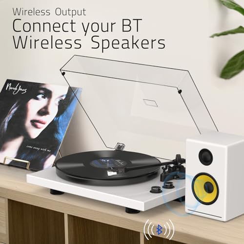 Turntables Record Player Wireless Output Connectivity Vinyl Player Iron Plate Belt-Drive Turn tables 33&45 RPM Speed Phono Line Output USB Digital to