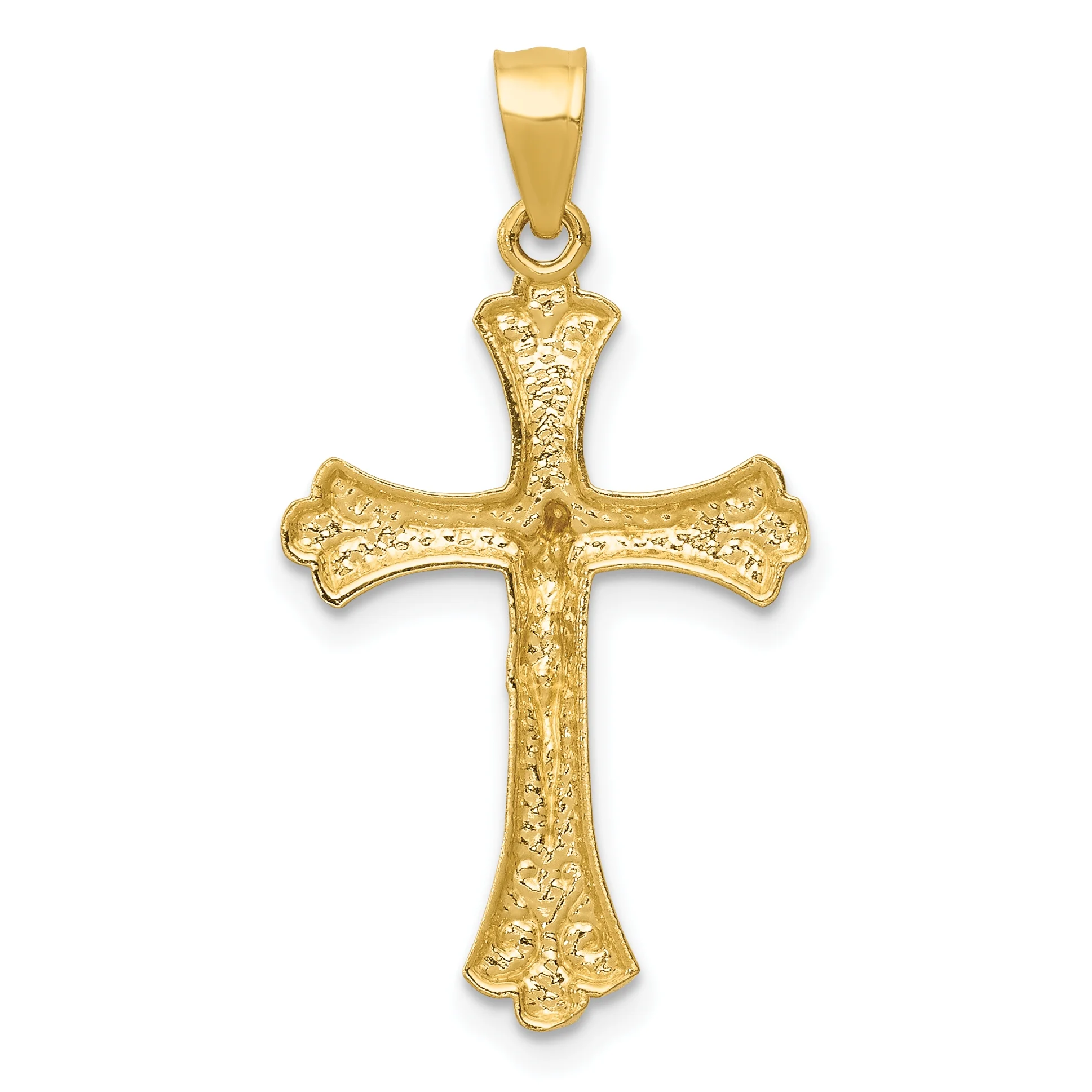 Carat in Karats 14K Yellow Gold Crucifix Pendant Charm (29mm x 16mm)