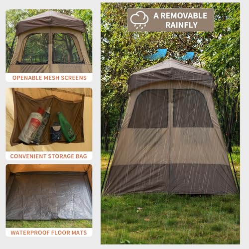 Quick Open Automatic Camping Shower Tent Oversized Space Privacy Tent Portable Outdoor Shower Tent Camping with Floor Replacement Tent Changing Room