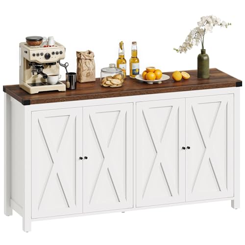 DWVO 55'' Sideboard Buffet Cabinet with Storage, Farmhouse Kitchen Storage Cabinet with Doors