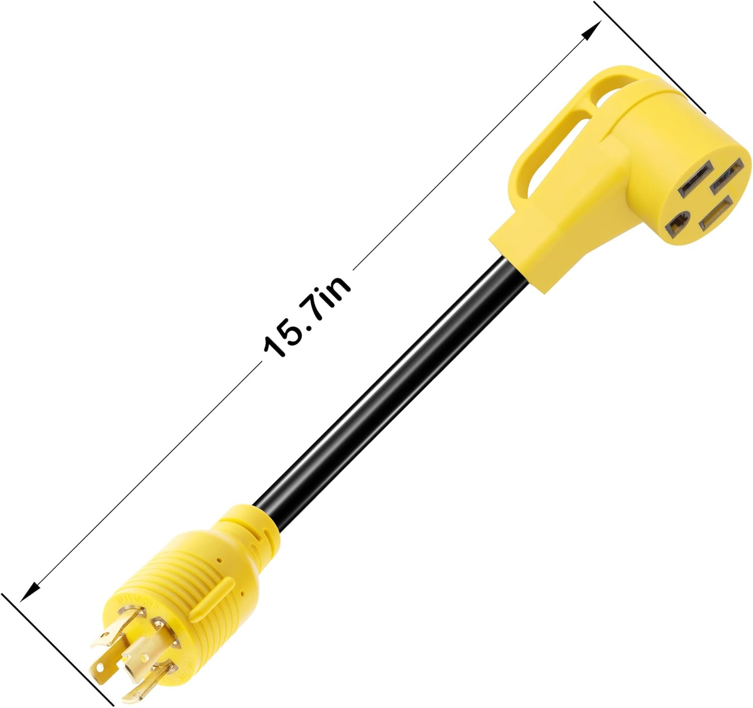 Flameweld RV Generator Adapter Cord - L14-30P Locking Male Plug to 14-50R Female with Handle