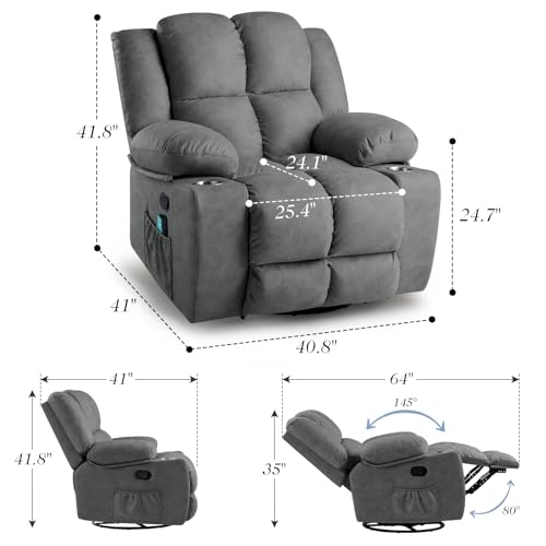 Oversized Power Lift Recliner Chair for Elderly with Massage, Electric Lift Chair Sofa with USB Port, Infinite Position, Side Pockets, Remote Control