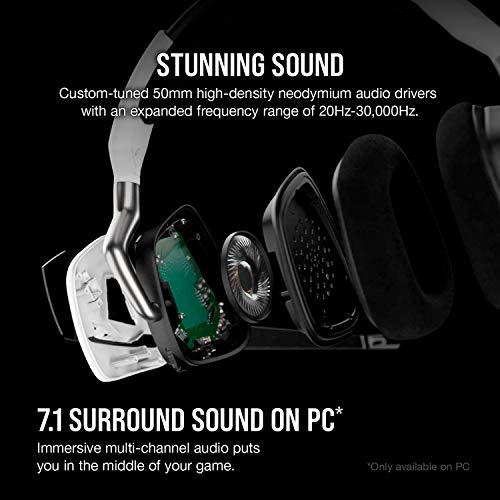 CORSAIR VOID RGB ELITE Wireless Gaming Headset – 7.1 Surround Sound – Omni-Directional Microphone – Microfiber Mesh Earpads – Up to 40ft Range – iCUE