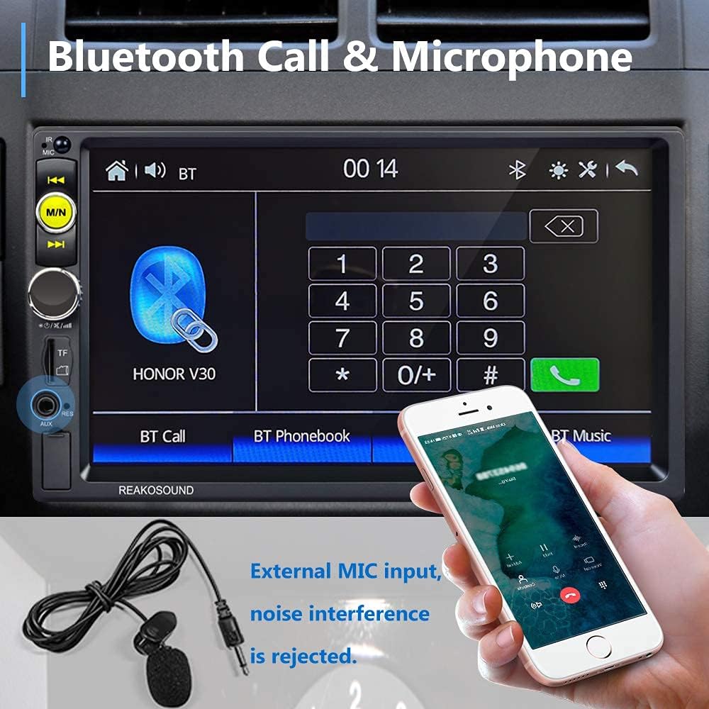 Double Din Car Stereo Radio with Carplay and Android Auto, AMprime 7'' Touch Screen Universal Car Multimedia Player with Bluetooth, FM Radio