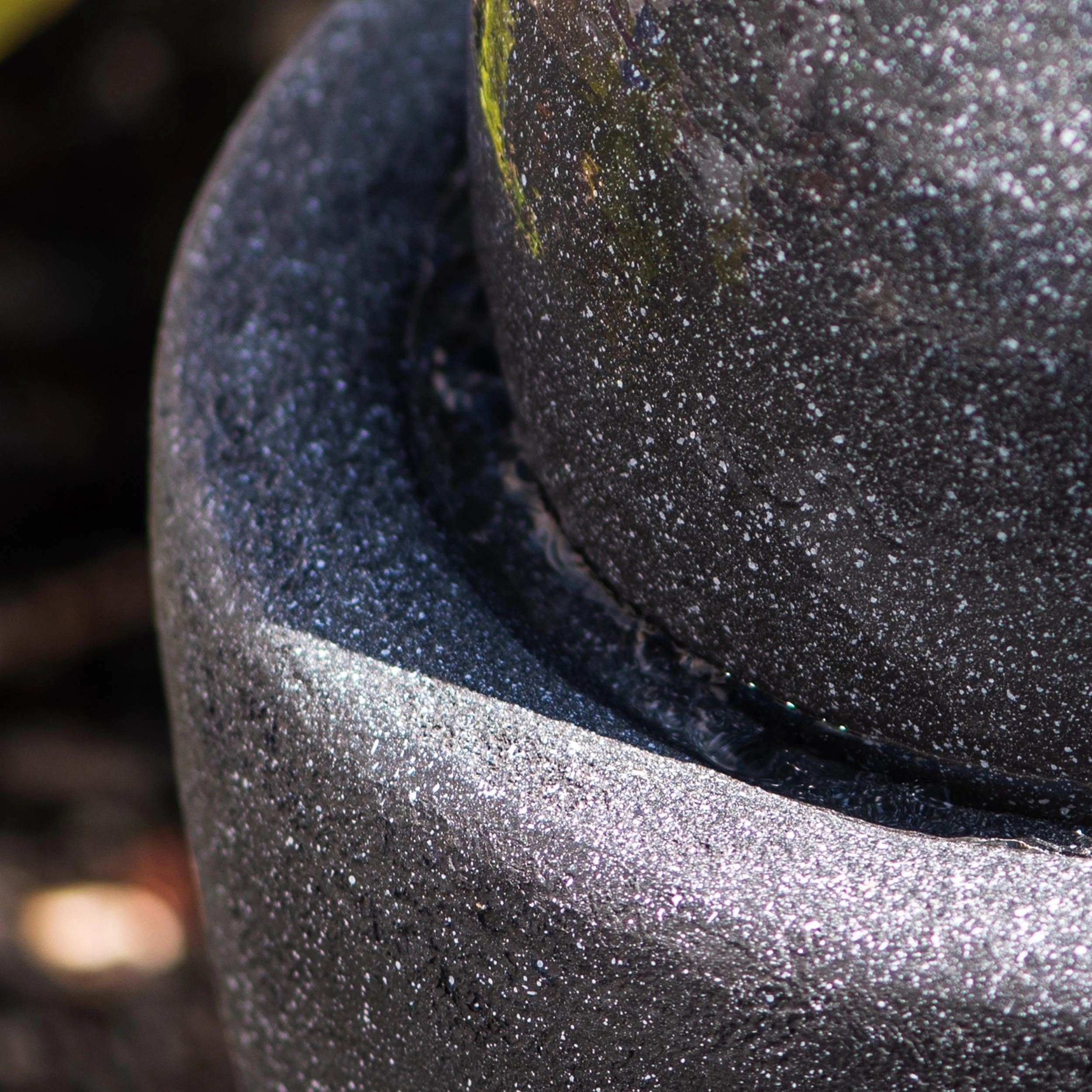 XBrand 25.98"W Round Stone Indoor/Outdoor Modern Stone Textured Sphere Water Fountain w/LED Lights, Ball Water Fountain Decor, Garden Sphere Fountain