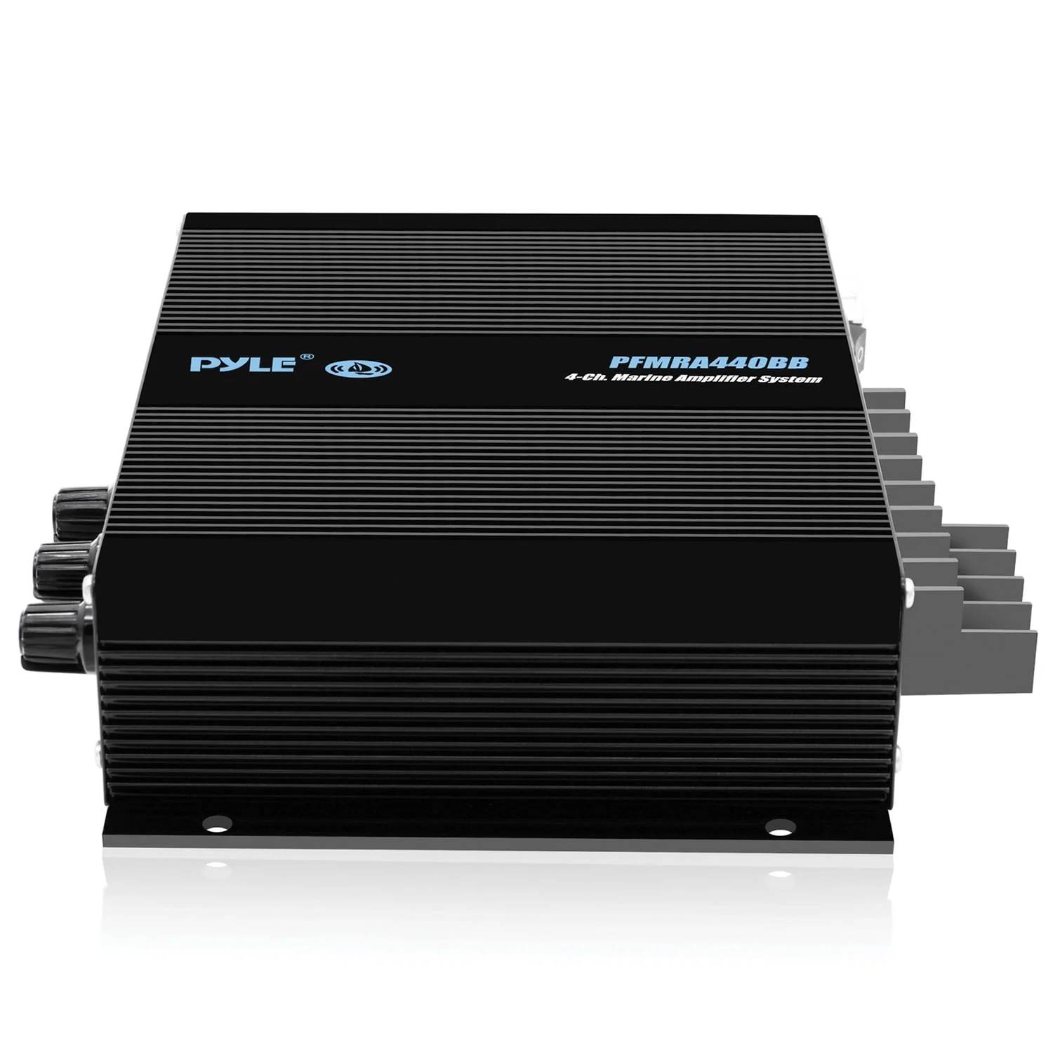 Pyle 400 Watt 4-Channel BT Marine Amplifier Weather Resistant cordfree Audio Amp System with MP3/USB/SD Readers, Black