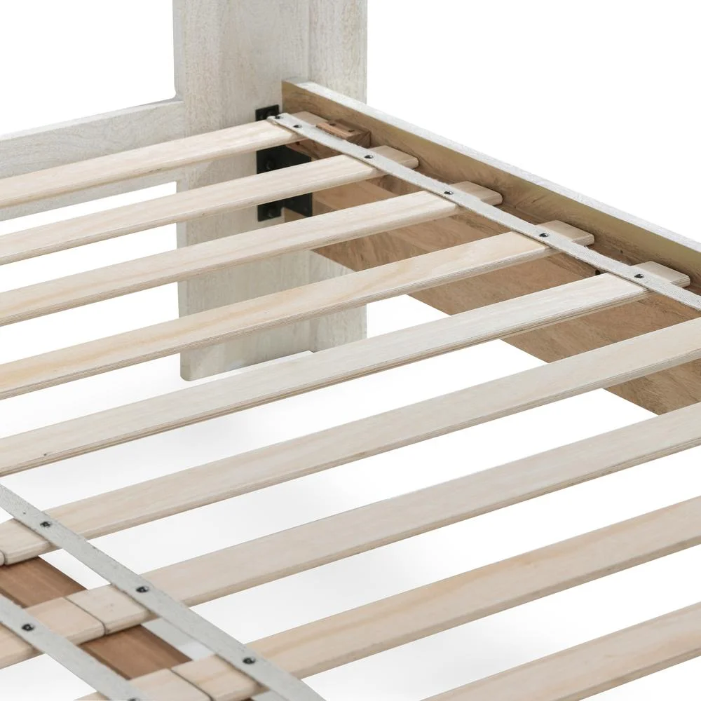 Classic Home Reece Mango Wood Queen Bed in White