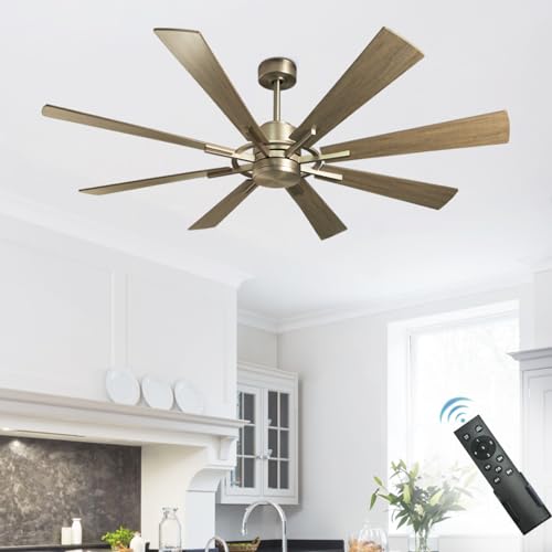 Depuley Large Ceiling Fans with Lights- 60" Low Profile Indoor Ceiling Fan with Light and Remote/APP Control