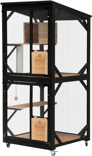 4 Tiers 70.9" H Cat Catio Cat House Outdoor Enclosure Window Large Outside Patio with Removable Floor