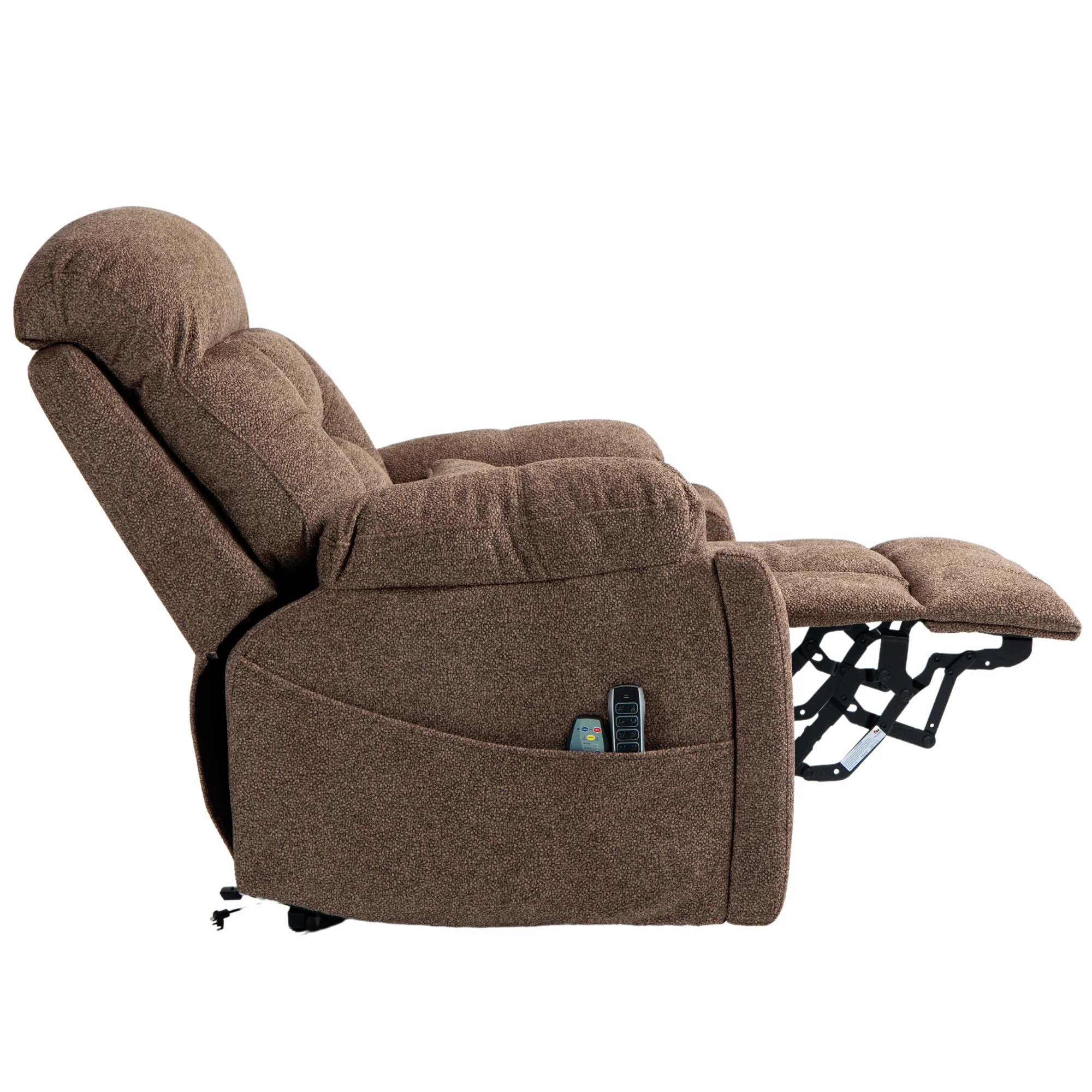 JUUXO 4-Motor Lay Flat Power Lift Recliner Chair with Heat & Massage - Power Adjustable Headrest, Backrest, Lumbar & Legrest
