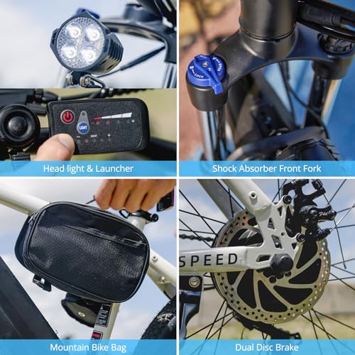 HOVERFLY OUREA 26" Electric Bike for Adults, 750W Peak Motor Mountain Ebike, 20MPH Up to 40 Miles, UL2849 Certified, 7-Speed, Removable Battery