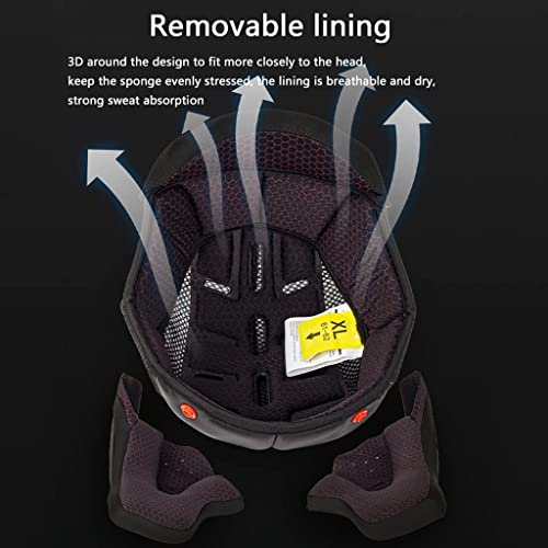 Motocross Bluetooth Full Face Helmet Adults Dirt Bike Flip up Motorcycle Helmet Modular Dual Anti-Fog Visors Built-in MP3 Speaker for ATV MTB Four