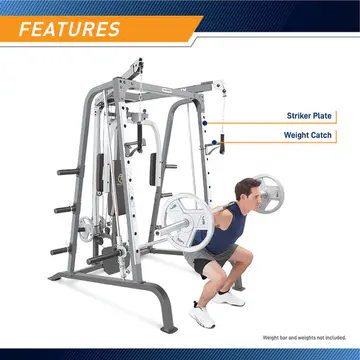 Marcy Smith Cage Workout Machine Total Body Training Home Gym System with Linear Bearing