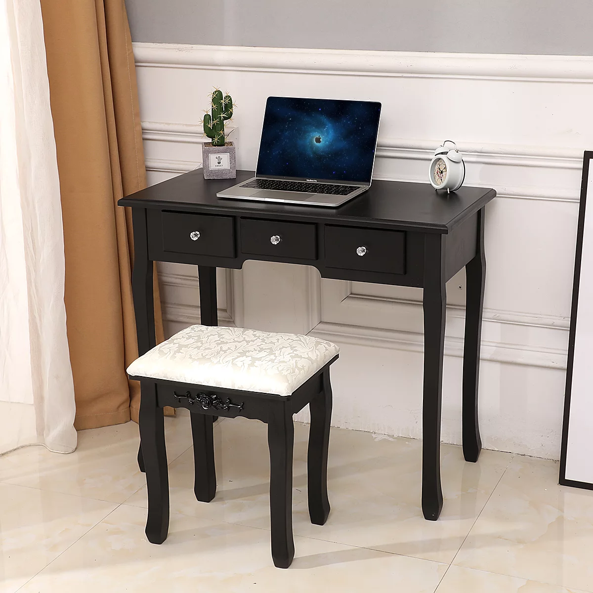 SalonMore Wood Vanity Set Makeup Dressing Table