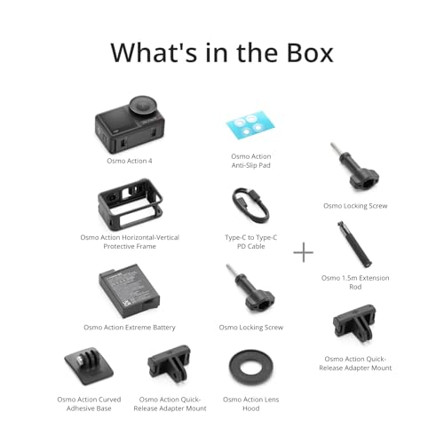 DJI Osmo Action 4 Standard Combo, 4K/120fps Waterproof Action Camera with a 1/1.3-Inch Sensor, Stunning Low-Light Imaging