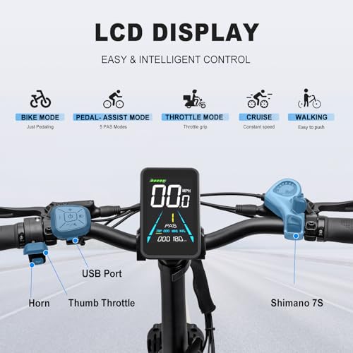 FREESKY 1200W Motor 48V 20Ah Removable Battery with Samsung Cells Full Suspension,29MPH+ Up to 90 Miles Step-Thru Folding Electric Bike for Adults