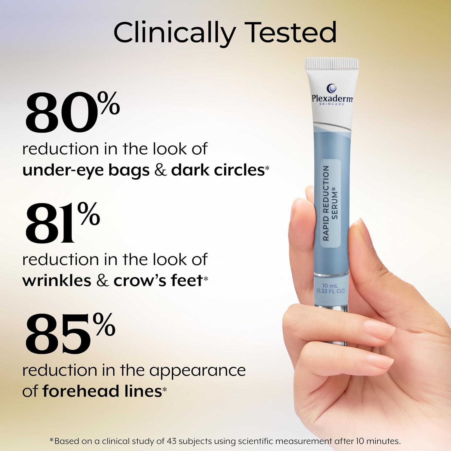 Plexaderm Rapid Reduction Eye Serum - Advanced Formula Anti Aging Visibly Reduces Under-Eye Bags, Wrinkles, Dark Circles
