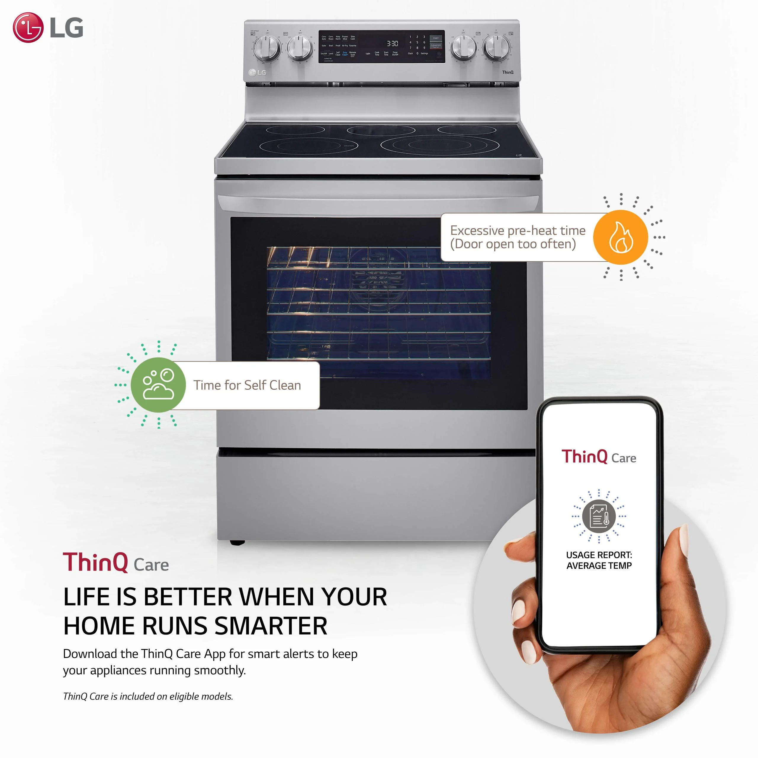 LG LREL6325F 6.3 cu ft. Smart Wi-Fi Enabled True Convection InstaView(R) Electric Range with Air Fry