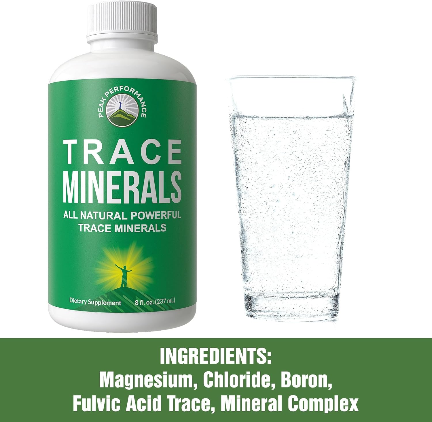 Ultra High Purity Trace Minerals Liquid Drops for Water. Ionic Plant Based Fulvic Trace Mineral Drop Supplement + Magnesium. Replenishes Natural