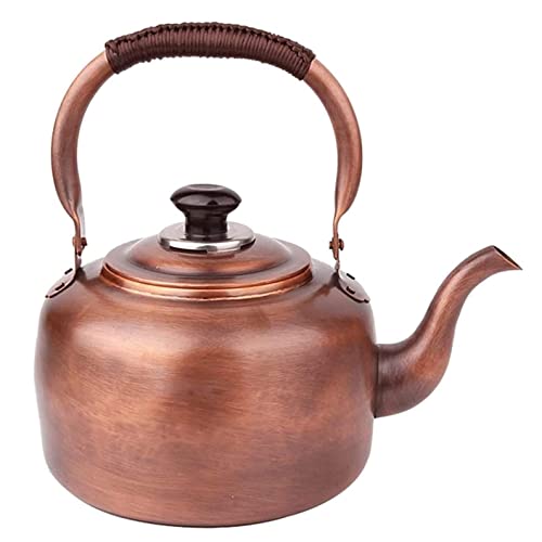 RUTAVM Teakettle Stovetop Copper Whistling Tea Kettle Vintage Tea Kettle Whistling Tea Pots Teapot Stovetop with Handle Coffee Pots for Gas Stove Tea