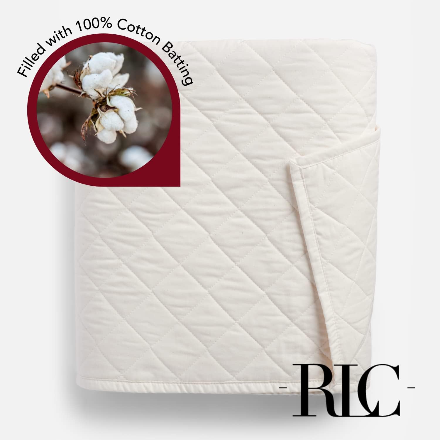 Red Land Cotton Classic Luxury Quilt | American Grown 100% Cotton Batting | Lightweight All Season USA Made Vintage Style Bedspread | Durable