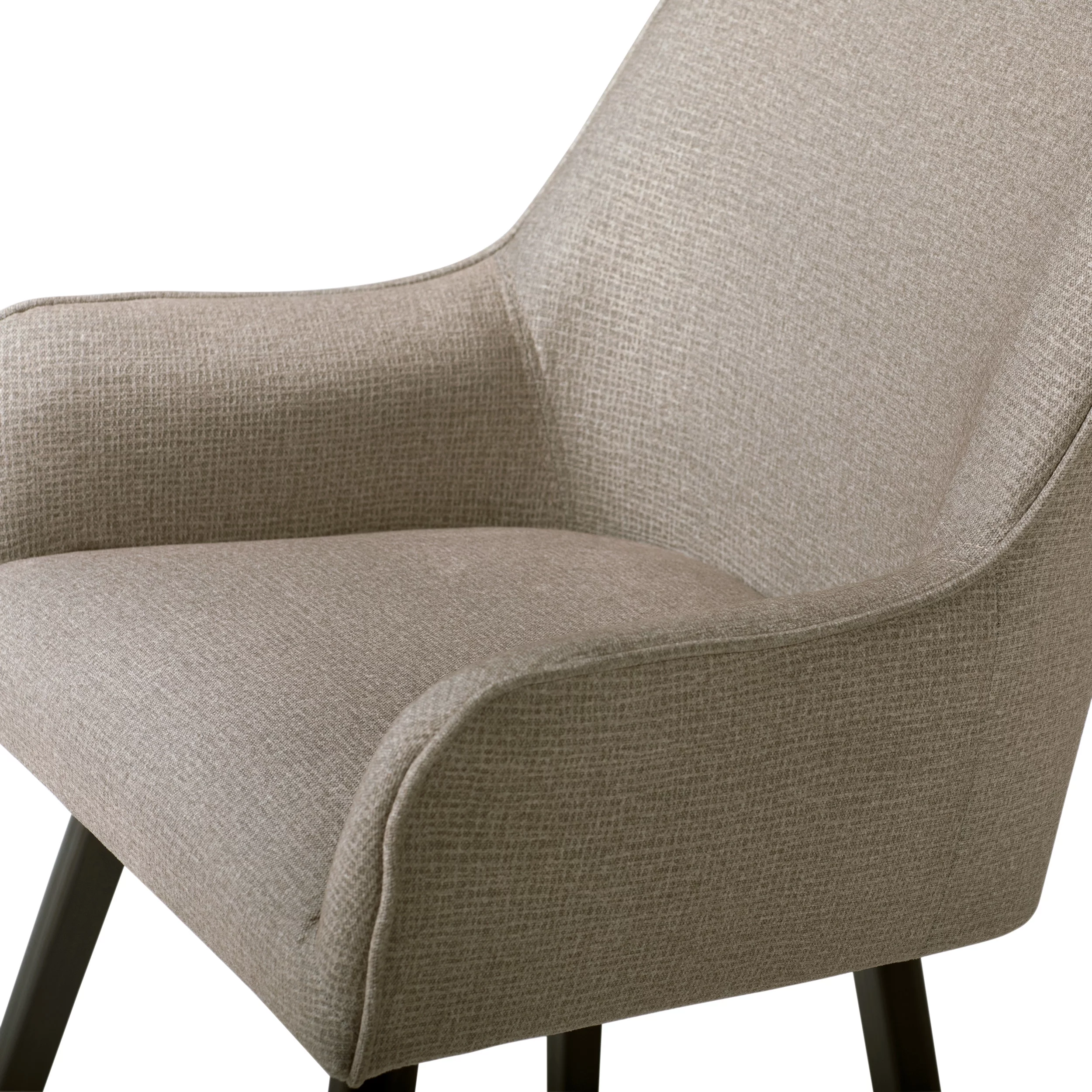 Studio Designs Home Spire Luxe Swivel Chair with Arms, Dining/Office, Black/Camel Fabric