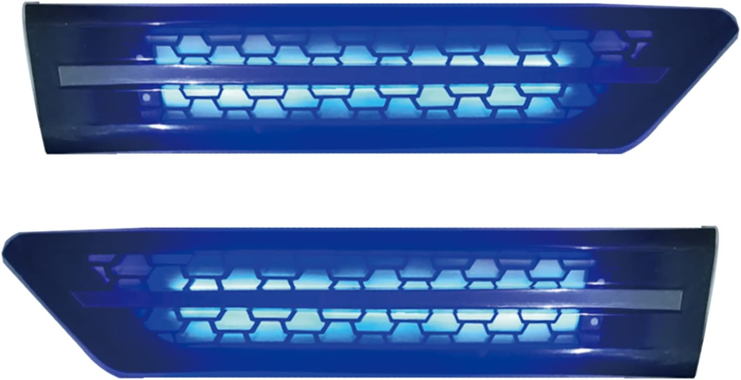 BOLANTON Cascadia Side Grille Air Intake Vent Replacement with LED Lights Left Right Pair for Freightliner Cascadia 2018+ (Green)