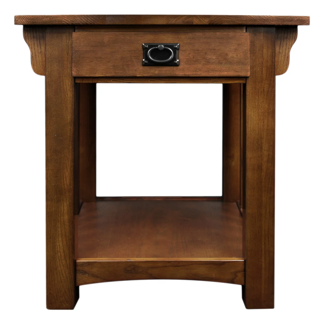 Leick Home 8207 Mission Impeccable End Table with Drawer, Made with Solid Wood, Side Table for Living Room, Bedroom, Medium Oak Finish
