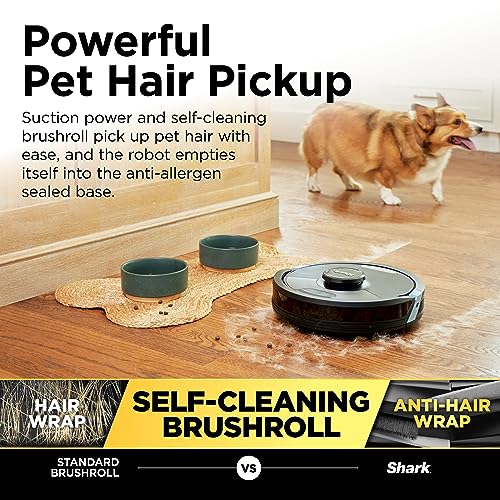 Shark AV2501AE AI Robot Vacuum with XL HEPA Self-Empty Base, Bagless, 60-Day Capacity, LIDAR Navigation, Perfect for Pet Hair, Compatible with Alexa