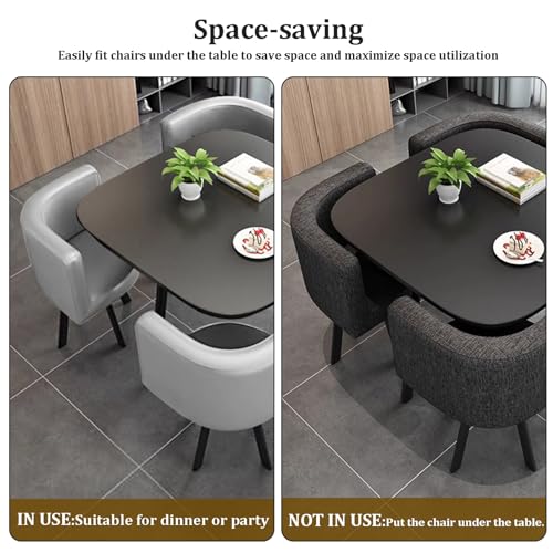 Square Dining Table Set with Chairs,Compact Kitchen Table and 4 Chairs,Modern Conference Table with Chairs,reception Table for Meeting Room