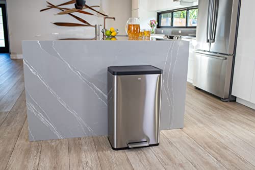 EKO EcoCasa II 36L+24L Dual Trash Can with Recycle Bin, Stainless Steel Garbage Can with Lid, Deodorizer Compartment