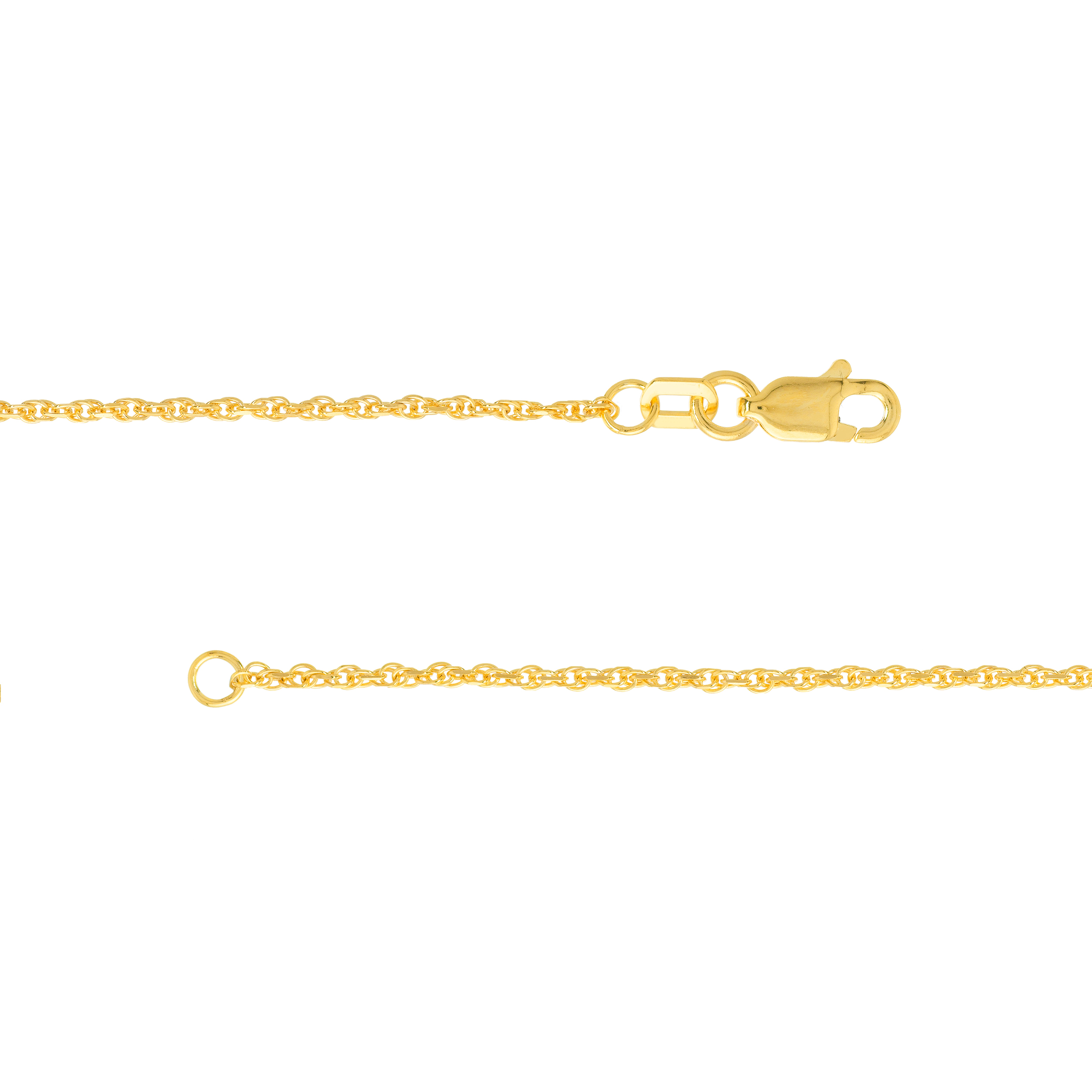 10kt Yellow Gold 18" Women's 1.05mm 025 Gauge Diamond Cut Double Rope Necklace and Lobster Lock