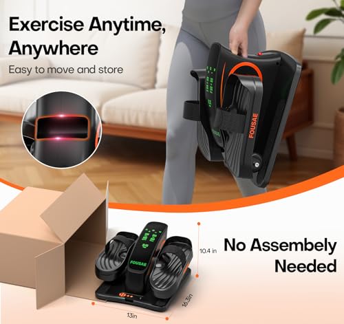 Under Desk Elliptical, Upgraded 6 Adjustable Resistance &15 Speeds Leg Exerciser While Sitting for Seniors with Forward & Reverse Direction