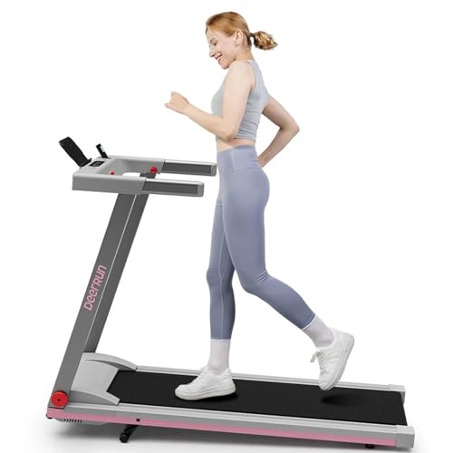 DeerRun Treadmills for Home with Incline and Handles, 3.5 HP Foldable Treadmill 350 LBS Weight Capacity for Small Spaces